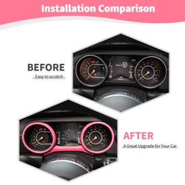 RT-TCZ Cubierta para tablero de salpicadero, marco de instrumentos ABS para Jeep Wrangler 2018-2022 JL JLU Gladiator JT Sport X Sahara Rubicon Rosa