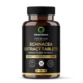 Premium Echinacea Whole Plant Extract Tablets - Maximum Strength 2000mg | Double Extraction for Advanced Immune Support | 120 Vegan Tablets (60-Day Supply), Non-GMO, Quality Crafted in The UK