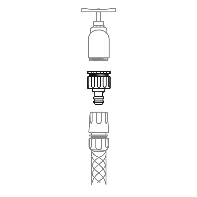 Amig Tap Connector Adapter and Reducer with Hose | 3/4