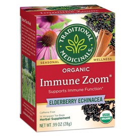 Immune Zoom Elderberry Echinacea, Organic Tea Bags, 16 Count tea
