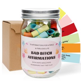 70 Positive Messages jar Funny Affirmation Jar Inspirational Reminders/Positive Messages Jar for Women Wife Sister Friends