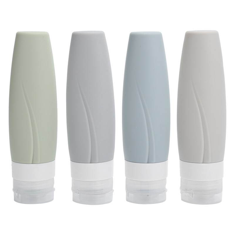 Empty Dispenser Bottle Silicone Refillable Container Shampoo Body Wash Travel