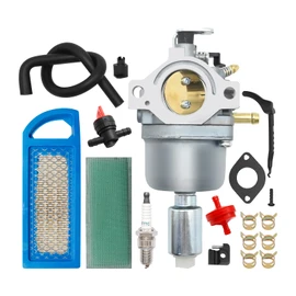 Ollanoos 799727 Carburettor Air Filter Kit, Lawn Mower Carb with Fuel Filter Spark Plug Replacement for Craftsman LT1000 Replacement for Brigs-straton 14HP 15HP 16HP 17HP 17.5HP 18HP Intek Engines