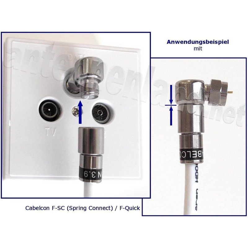 Original Cabelcon 90° Angle Adaptor F Female to F Male