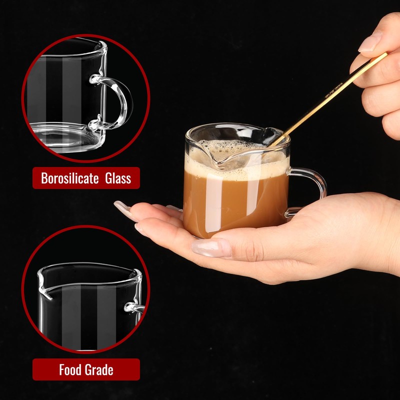 Mcupper 2 Pack Espresso Cups 4 OZ, Double Spouts Cups