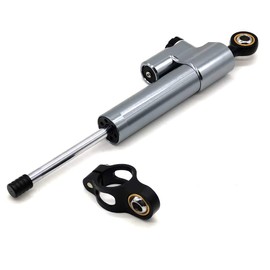 ZSADZS 25.5cm Universal CNC Steering Shock Absorber Stabilizer Adjustable Motorcycle Steering Damper Safe Control Easy Use Fit Honda (Titanium+Black)