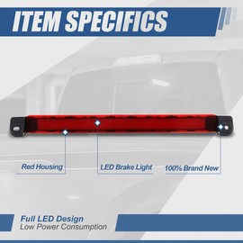 Auto Dynasty 3D LED Red Lens 3rd Rear Brake Light High Mount Stop Lamp Compatible with Pathfinder Infiniti QX4 01-04