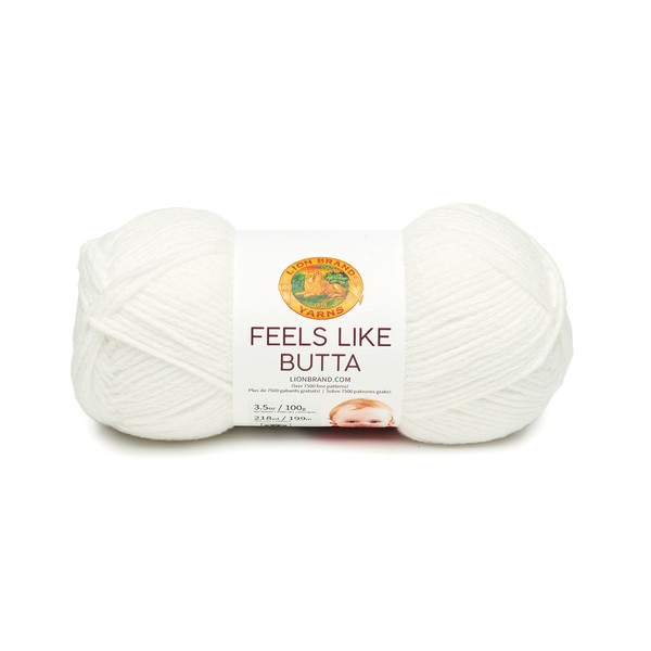 (1 Skein) Lion Brand Yarn Feels Like Butta Yarn, White