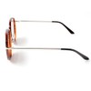 Accessoryo Rounded Tortoise Shell Frame Sunglasses With Silver Mirrored lenses