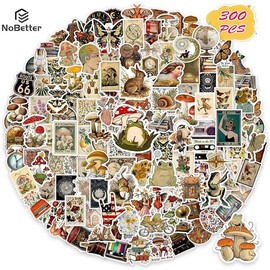 300 PCS Vintage Aesthetic Stickers, Waterproof Vinyl Stickers for Scrapbooking, Journaling, Laptop, Water Bottles & DIY Crafts - Style: Boho Stickers