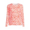 Lands' End Womens Long Sleeve Swim Tee Rash Guard Orange