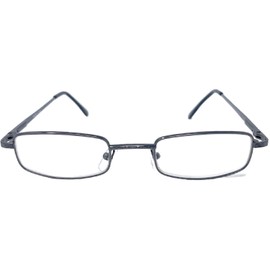 Incredible Bargains The Winston, Metal Rectangle Reading Glasses, Unisex Half Readers + 1.50 Glossy Gunmetal