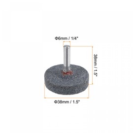sourcing map 5pcs Mounted Grinding Stone 1/4" Shank 1.5-inch Dia Corundum Grinding Wheel Polishing Head for Rotary Tool