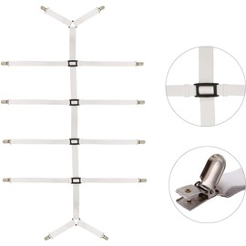 Correas de sábanas ajustables entrecruzadas para mantener tu cama ordenada (blanco)