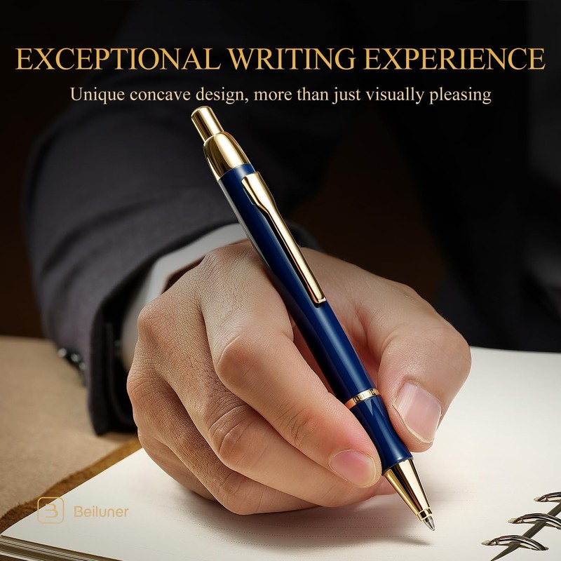BEILUNER Luxury Gel Pen with 24K Gold Electroplating Finish, Blue