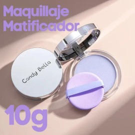 Polvo Matificador Seda Cremoso Lavanda Maquillaje Mate F Tono Morado Transparente