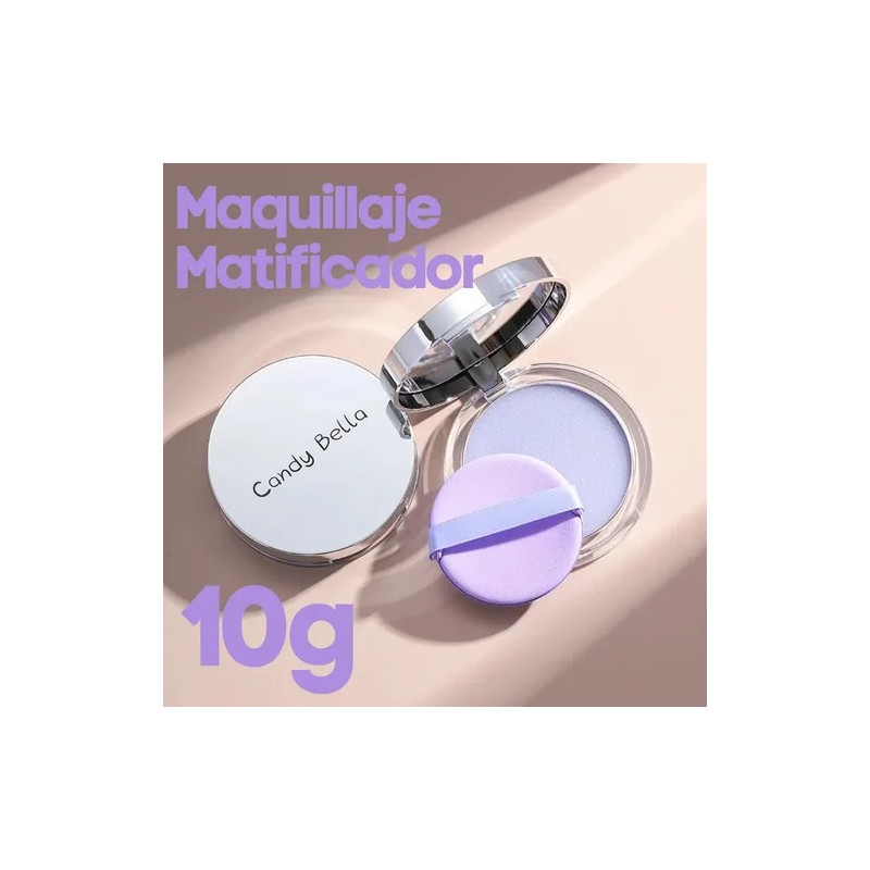 Polvo Matificador Seda Cremoso Lavanda Maquillaje Mate F Tono Morado