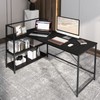 Tangkula Reversible L-Shaped Computer Desk, Space Saving Corner Desk with