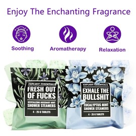 Swear Shower Steamers Gift Set, Shower Steamers Aromatherapy with Charmed Aroma, Shower Steamer Unique Gifts for Women, Bath Set Calm Down Shower Tablets, Birthday Gifts for Women and Mom (Green)