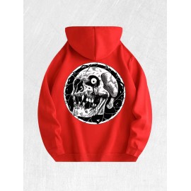 Horror Skull Graphic Hoodie 100% Cotton US Warehouse 7 ColorsColor: Red, Size: M