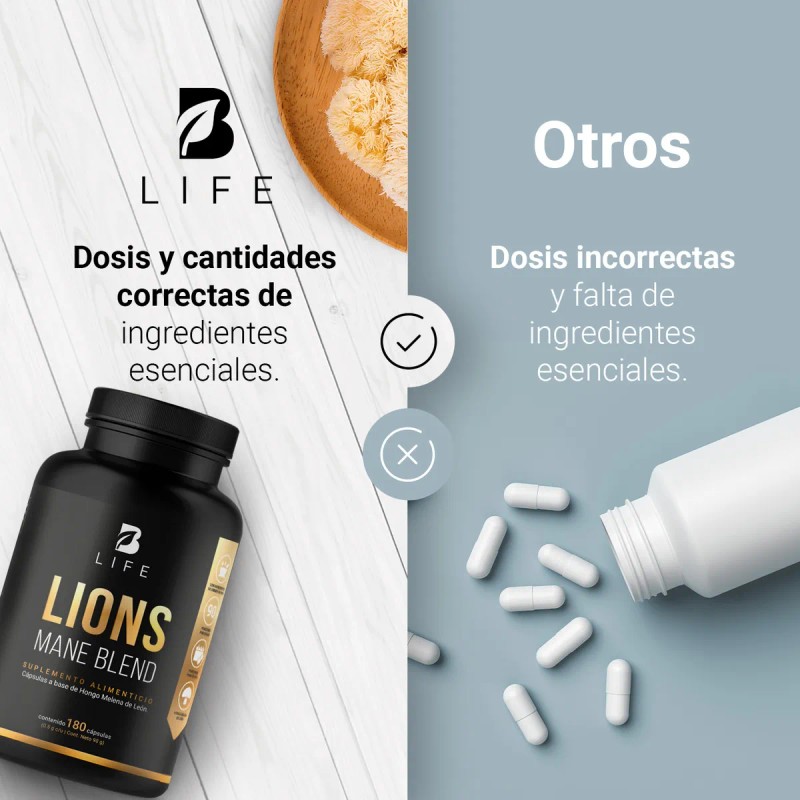 Hongo De Melena De León De 180 Cápsulas. B Life