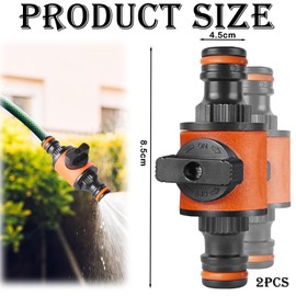 FDRJKN 2 PCS Male to Male Hose Connector, Hose Connectors and Fittings Garden Hose Valve for Garden Watering, Car Washing, Agricultural Irrigation