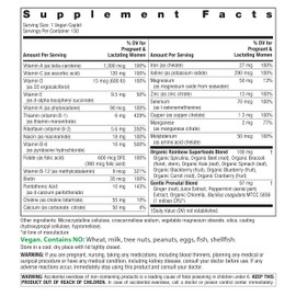 Rainbow Light Prenatal One High Potency Daily Multivitamin with Folate, Ginger and Probiotics; Supports Mom and Baby from Conception to Nursing; Vegan, 150 Tablets,* Pack May Vary