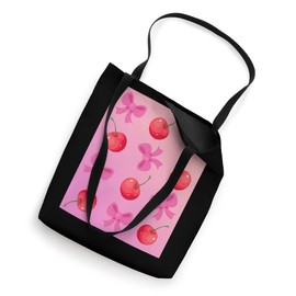 Cute Cherry And Pink Bow Tote Bag