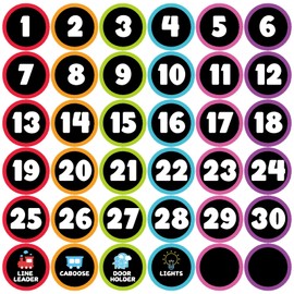 Anwyll Line up Spots for Classroom Floor 36Pcs 4'' Number Stickers for Classroom Vinyl Line Up Floor Dot Sticker Floors Spots Markers Decal for Back to School Decor Kindergarten Preschool(Black&Color)