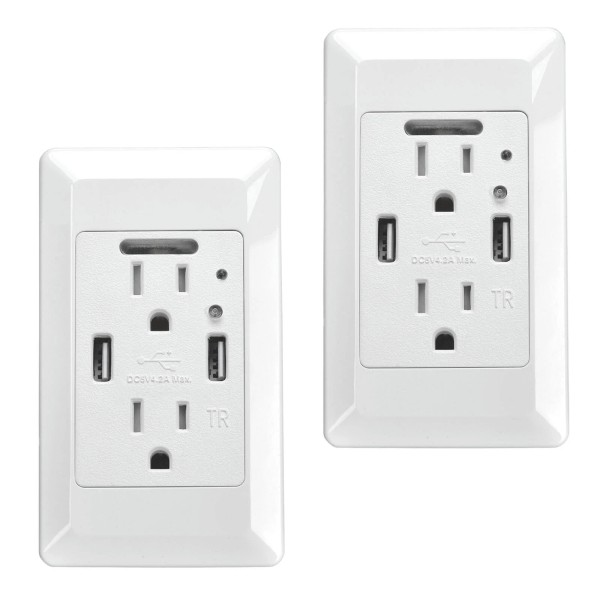 superinktoner 2PK Dual 4.2A Rapid Charging USB Hotel House Bar