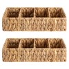 StorageWorks Small Wicker Basket for Organizing with 4-Section, Natural Water