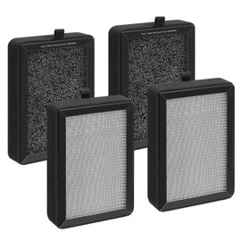 4 Pack LV-H128 Replacement Filter for Levoit Air Purifier , Compatible with LV-H128 / PUURVSAS (HM669A) / ROVACS (RV60)Air Purifier, 3-Stage H13 True HEPA Filtration System, Replace Part #LV-H128-RF