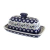 Blue Rose Polish Pottery Blue Violet Butter Dish