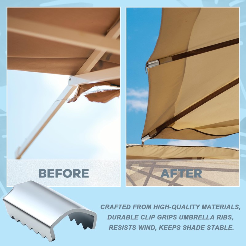 MorningRo 16 Pack Patio Umbrella Rib End Clips 1'' Umbrella