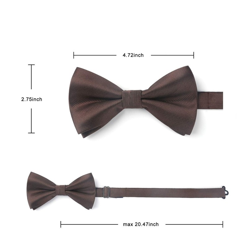 HISDERN Bow Tie Pre-Tied Men's Bow Tie with Pocket Square