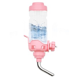 Vannon Dog Water Dispenser for Cage, 34oz Auto Feeding Crate Water Bottle for Dogs, Cats & Rabbits, Pet Nozzle Diameter: 12mm, BPA Free, Pink