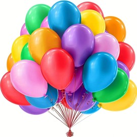 Hrobig Colourful Balloons Pack of 100 - 26 cm (10 Inch) Premium Latex Balloons in 10 Colourful Colours for Birthday, Wedding, Party Decoration & Celebrations
