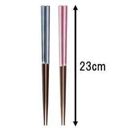 Nakano Chopsticks Lacquer Chopsticks Set of 2 Pairs Couples Chopsticks Gift Natural Wood, Pink, Blue, Plum, Indigo, 9.1 inches (23 cm), Japanese Color, Vertical Stripes, Anti-Slip, Wakasa Lacquer Chopsticks Made in Japan