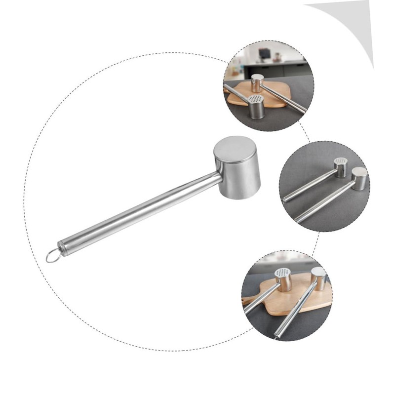 Ipetboom Stainless Steel Meat Mallet Heavy Duty Dual Sided Tenderizer