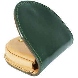 BlissLeather Oil, Cordovan, Genuine Leather Horseshoe-Shaped Coin Case (Interior: Tochigi Leather), green