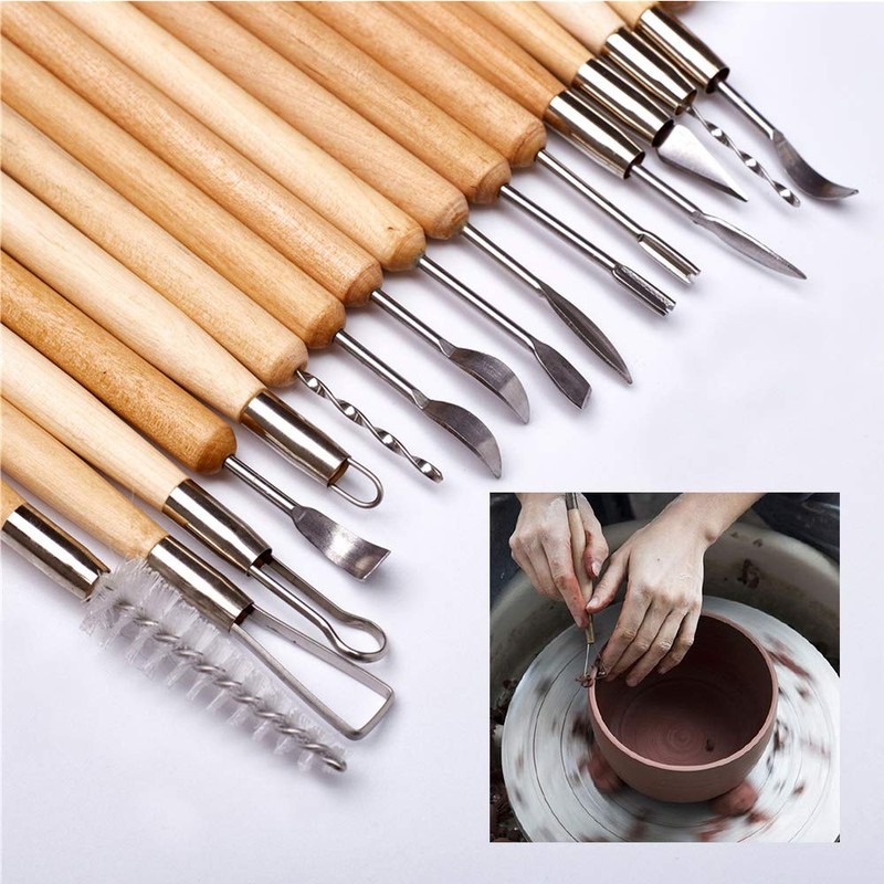 YAGSUW Clay Sculpting Tools Set of 38 with Bag, Wooden
