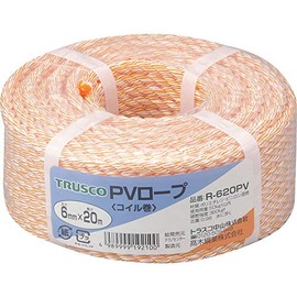 TRUSCO(トラスコ) PVロープ 黄 6mm×20m 3つ打タイプ R-620PV