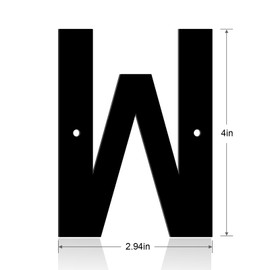 Ya_chtttwo Aluminum Numbers and Letters - Black Metal Door Numbers - Outdoor Metal Address Plate (4" W)