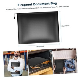 Operitacx feuerfeste Aktentasche Geschäft Aufbewahrungstasche für Dokumente wasserdichtes Portemonnaie wasserdichte geldbörse Feuerfester Geldbeutel wasserdichtes Dokumenthalter Black