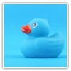 Square Stickers (Set of 2) 10cm - Blue Toy Duckling