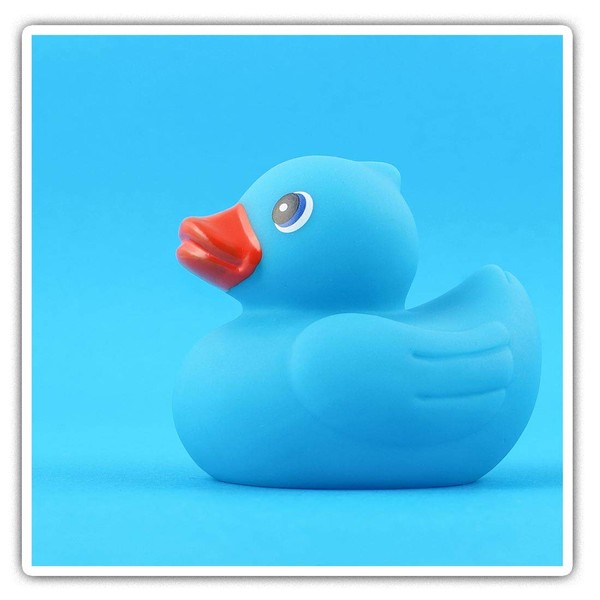 Square Stickers (Set of 2) 10cm - Blue Toy Duckling