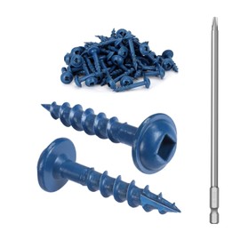 Dayalo Wood Screws 4.2 x 25 mm, Pack of 50 Self Tapping Screws Self Tapping Screws Self Tapping Screws Square Drive Pan Head Pocket Screws Blue Coated with Drill