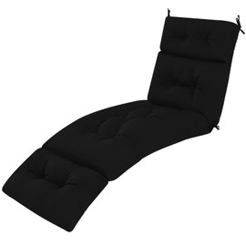 PRIMEPATIO Chaise Lounge Cushions Outdoor, Lounge Chair Cushion for Patio Furniture Waterproof Replacement for Lawn Pool 74in.L x 21in.W x 5in.D, Black