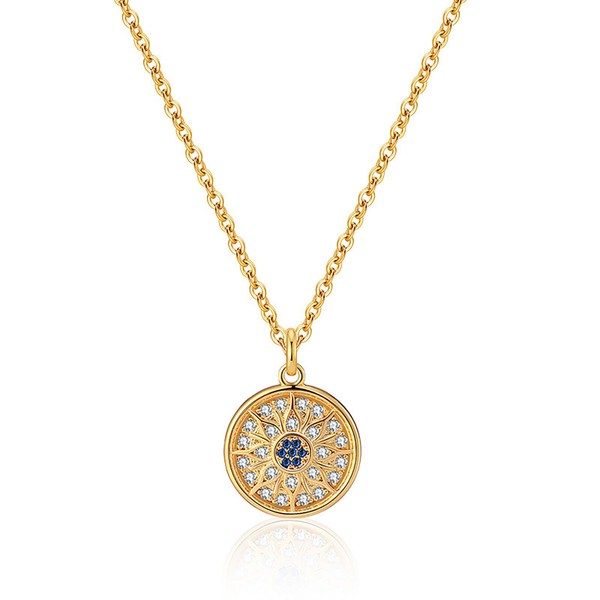 SEPTBIEN 18K Gold Plated Double Layer Necklace Set for Women
