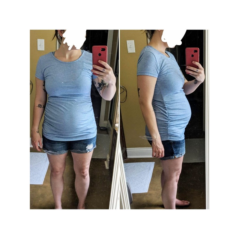 Liu & Qu Women's Maternity Classic Side Ruched T-Shirt Tops